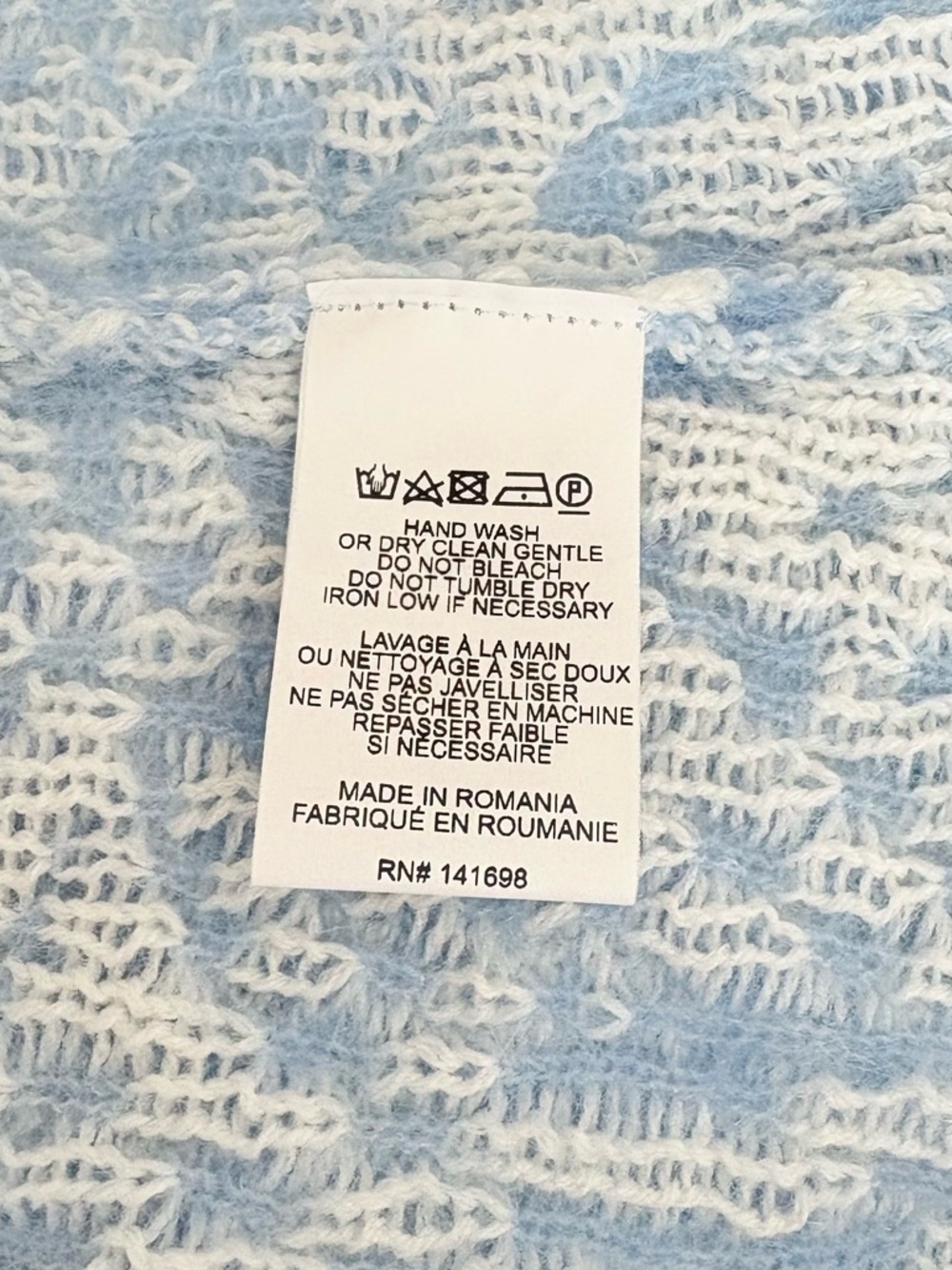 Ramy Brook NEW Animal Jacquard Sweater Vest MEDIUM Wool Alpaca Blue Mock Neck - Picture 10 of 11